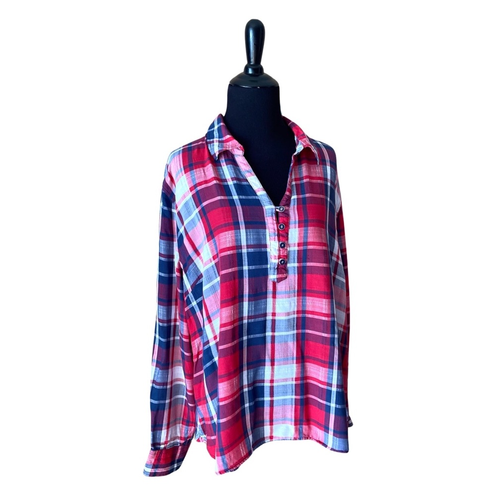 Izod Rayon plaid blouse size XXL